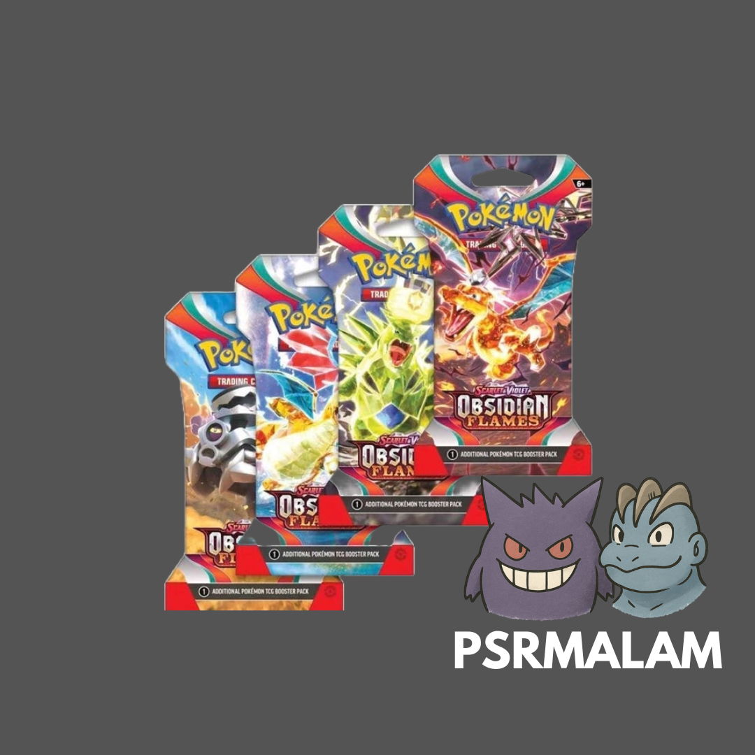 Obsidian Flames Sleeved Booster Pack - SV03: Obsidian Flames (OBF) PSRMalam Obsidian Flames Sleeved Booster Pack - SV03: Obsidian Flames (OBF) PSRMalam